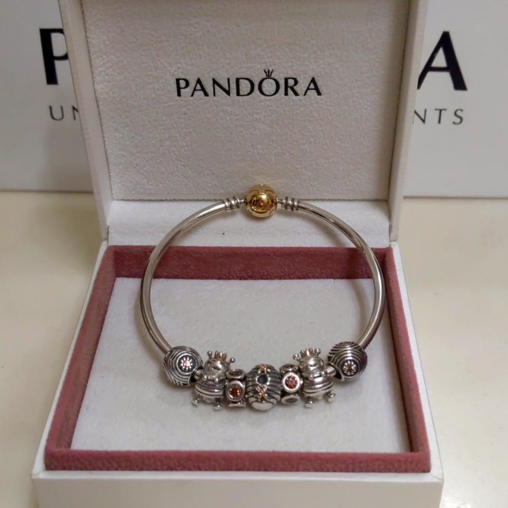 Pandora Two Tone Bangle